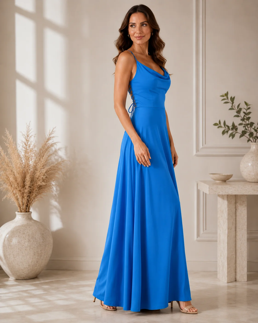 Elena | Maxi Dress with Cowl Neck and Side Split