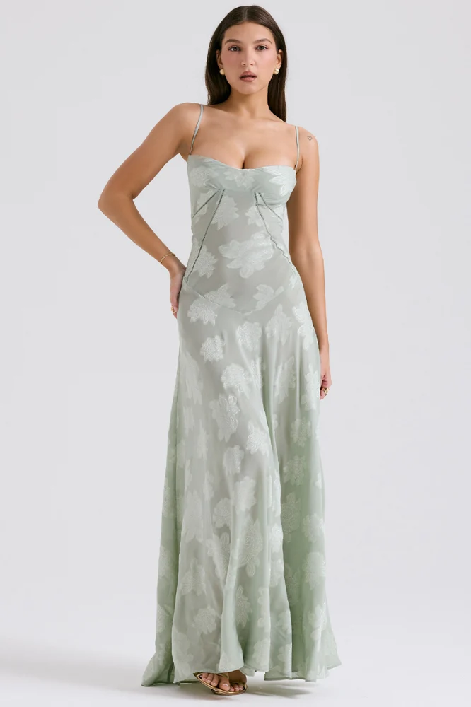 Lara | Maxi Dress with Corset Bodice and Lace-Up Back
