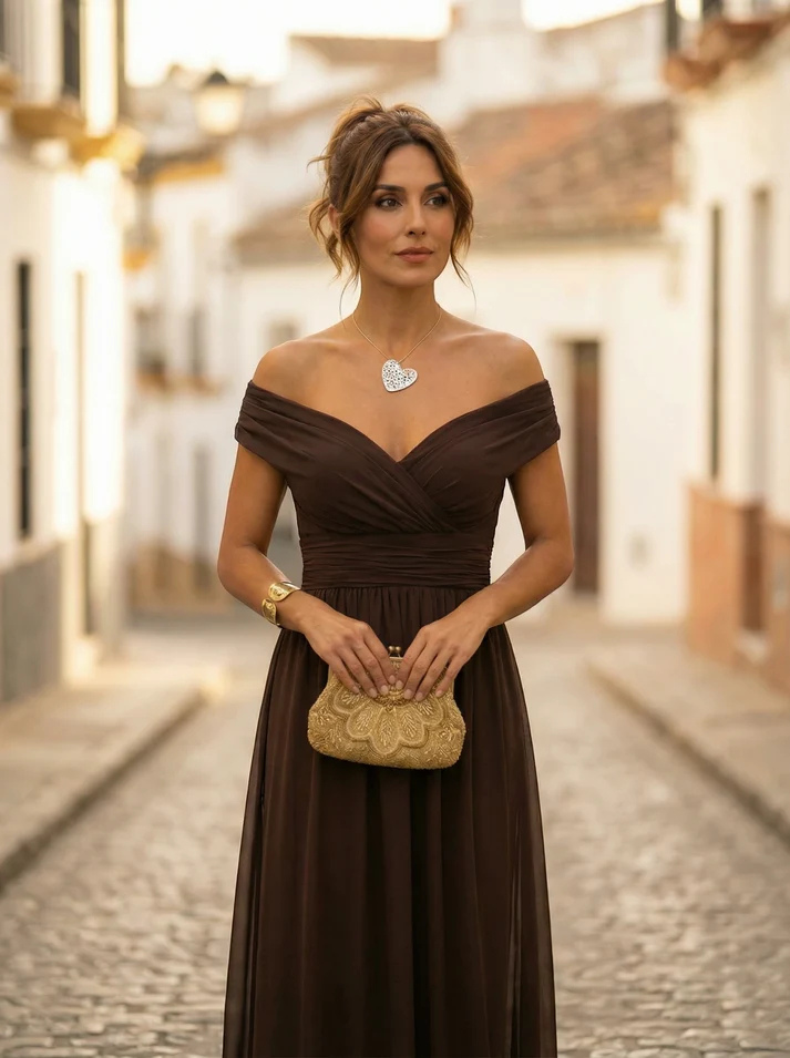 Ava | Maxi Dress with V-Neck and Ruched Waist