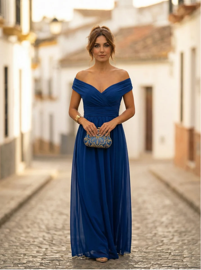 Ava | Maxi Dress with V-Neck and Ruched Waist