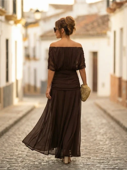 Ava | Maxi Dress with V-Neck and Ruched Waist
