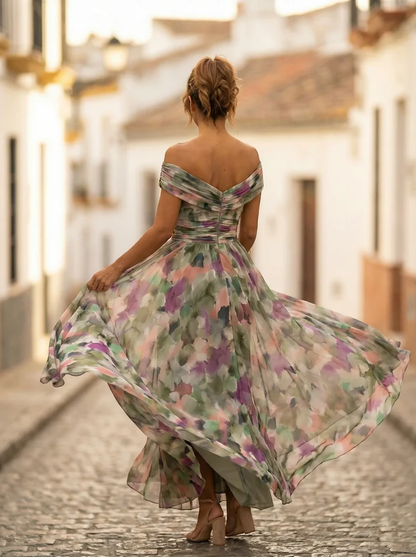 Ava | Maxi Dress with V-Neck and Ruched Waist