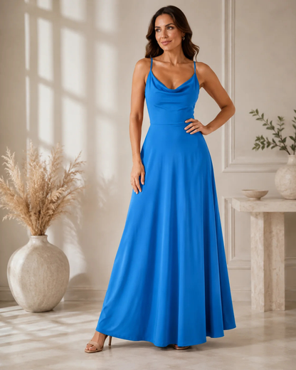 Elena | Maxi Dress with Cowl Neck and Side Split