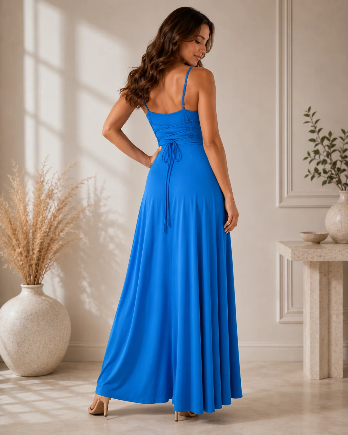 Elena | Maxi Dress with Cowl Neck and Side Split