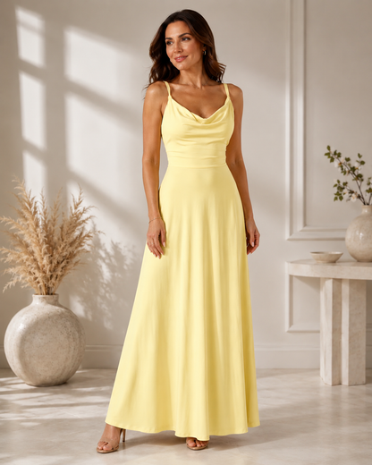 Elena | Maxi Dress with Cowl Neck and Side Split