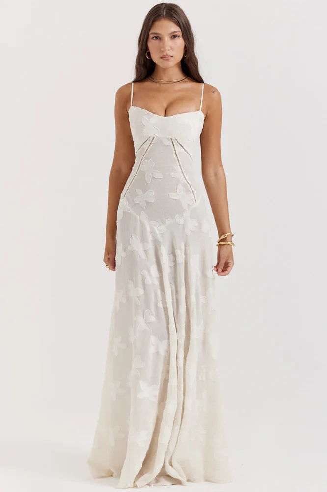 Lara | Maxi Dress with Corset Bodice and Lace-Up Back