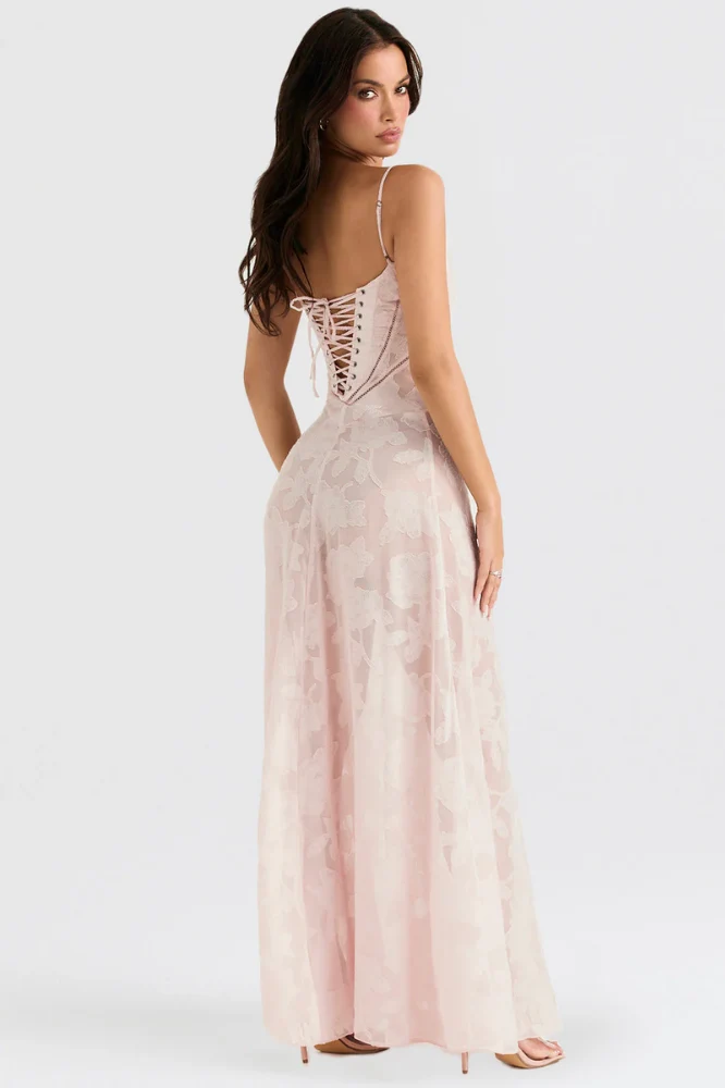 Lara | Maxi Dress with Corset Bodice and Lace-Up Back