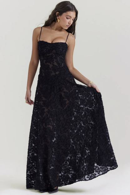 Lara | Maxi Dress with Corset Bodice and Lace-Up Back
