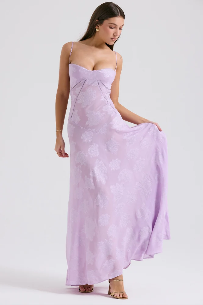 Lara | Maxi Dress with Corset Bodice and Lace-Up Back