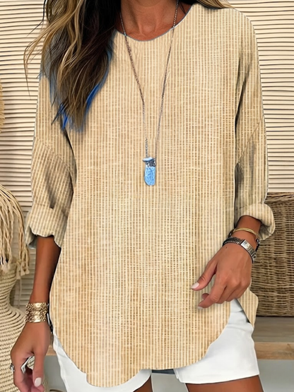 Marina | Striped Blouse with Three-Quarter Sleeves
