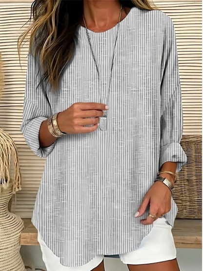 Marina | Striped Blouse with Three-Quarter Sleeves